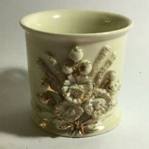 Antique Victorian, Porcelain Shaving Mug, decorative ornamentation Gold Gilt